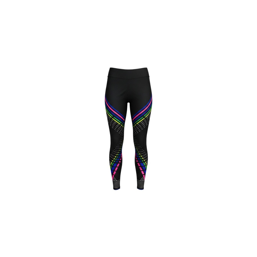 Xersion Leggings Womens Large Black Neon Geometric Graphic Fitted Athletic Yoga
